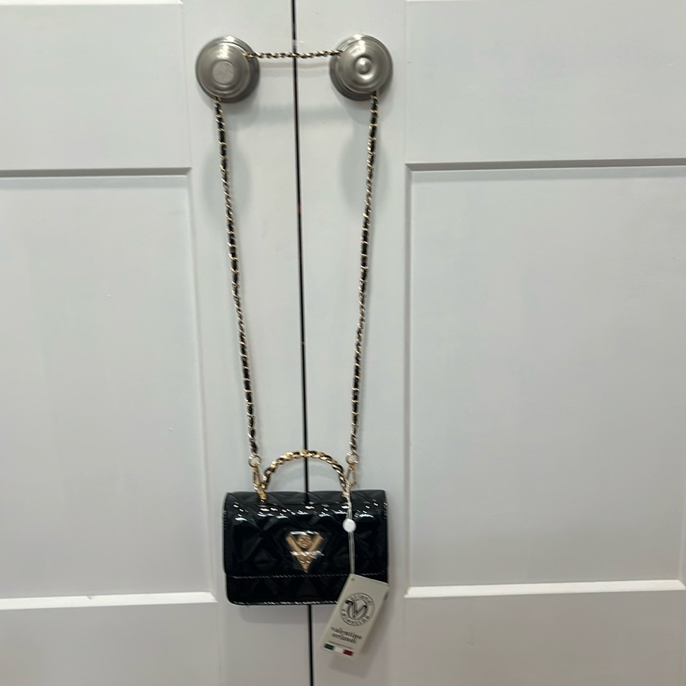 Valentino Orlandi Quilted Patent Crossbody Bag